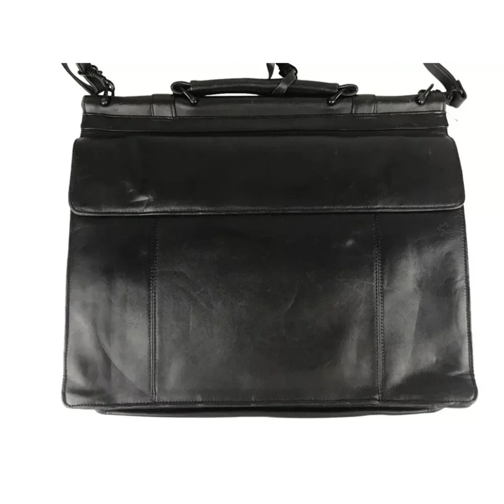 Mark Phillip Unisex‎ Adults Black Full Grain Leather Briefcase Document Case Bag